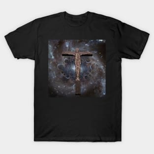 Crucified cyborg in space T-Shirt